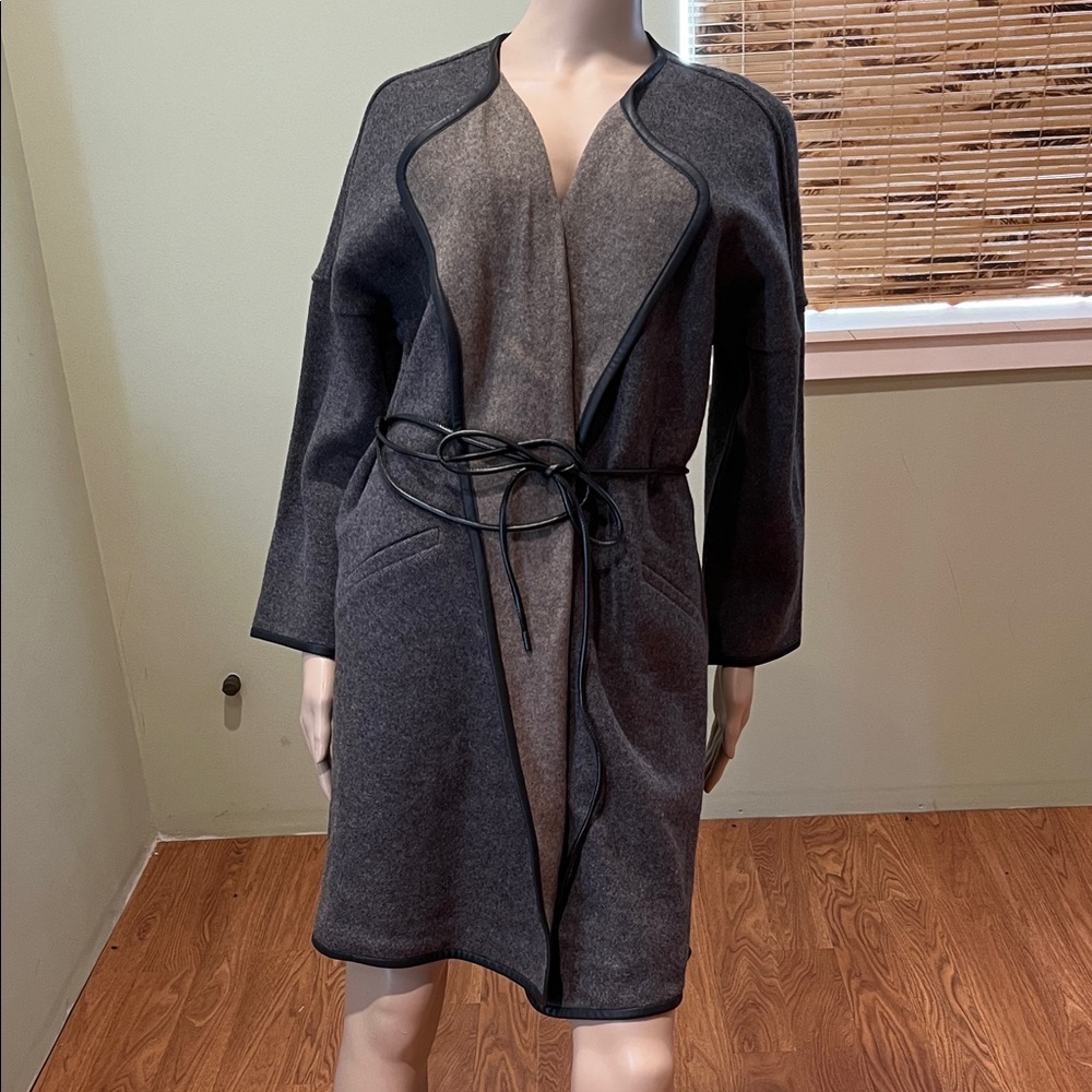 Zara Elegant Gray Women's Cardigan with Black belt M